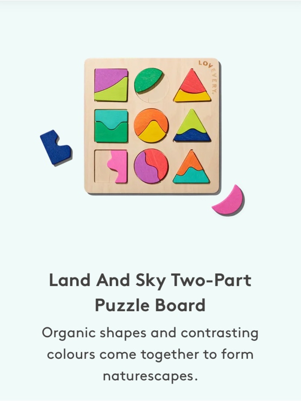 Lovevery Land And Sky Two-Part Puzzle Board Toddler Toy Free Spirit Play Kit